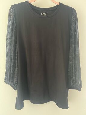 Jones New York Black Crew Neck Tee